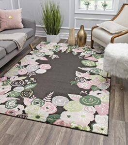rugs america onyx & pink blooms transitional rug royal blossom pink onyx va35c 2’0″x4’0″ area rug