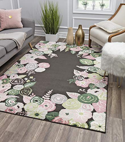 Rugs America Onyx & Pink Blooms Transitional Rug Royal Blossom Pink Onyx VA35C 2'0"X4'0" Area Rug