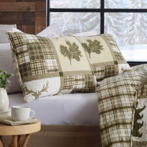 great bay home lodge bedspread king size quilt with 2 shams. cabin 3-piece reversible all season quilt set. rustic quilt coverlet bed set. stonehurst collection.