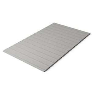 mayton 0.75-inch heavy duty mattress support wooden bunkie board/slats with cover, queen, grey