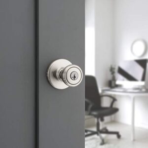 Kwikset 94002-934 Tylo Entry Knob Featuring Smartkey Re-Key Security, Satin Nickel