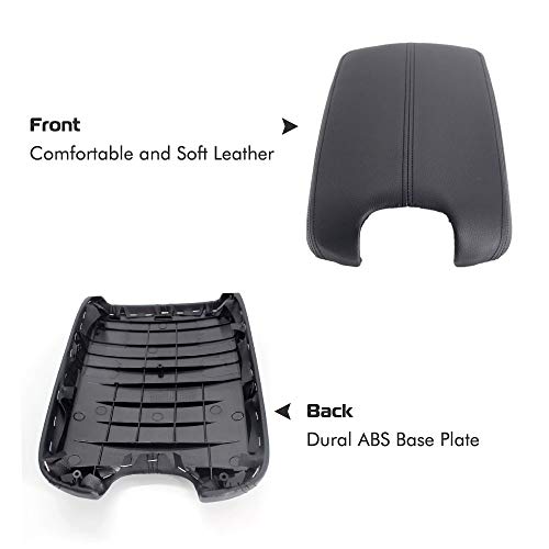 A ABIGAIL Center Console Armrest Cover for 2008 2009 2010 2011 2012 Honda Accord Auto Leather Suture Console Lid Cover Replacement (Black)