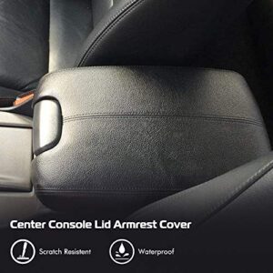 A ABIGAIL Center Console Armrest Cover for 2008 2009 2010 2011 2012 Honda Accord Auto Leather Suture Console Lid Cover Replacement (Black)