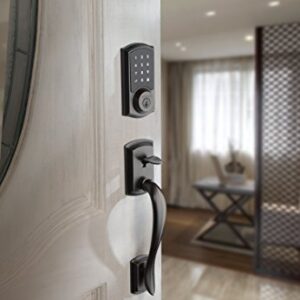 Kwikset 98150-001 Avalon Exterior Handle Only with Tustin Right Left-Handed Levers in, Venetian Bronze