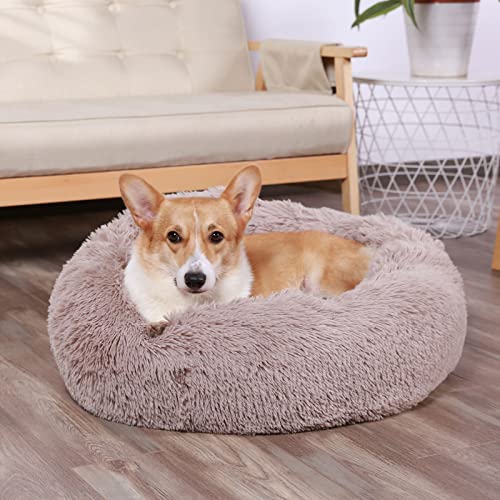 HACHIKITTY Dog Beds Calming Donut Cuddler, Puppy Dog Beds Large Dogs, Indoor Dog Calming Beds Large,30''