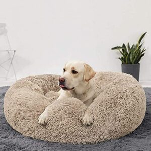 HACHIKITTY Dog Beds Calming Donut Cuddler, Puppy Dog Beds Large Dogs, Indoor Dog Calming Beds Large,30''
