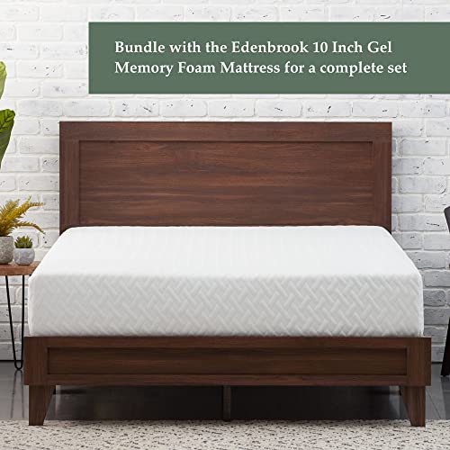 Edenbrook Delta Queen Bed Frame with Headboard – Wood Platform Bed Frame - Wood Slat Support- No Box Spring Needed - Compatible with All Mattress Types - Rustic Mahogany