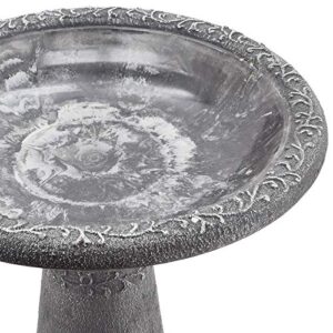 Arcadia Garden Products BB05 Stone Fiberclay Birdbath 19.5x10.25x20.5, Grey