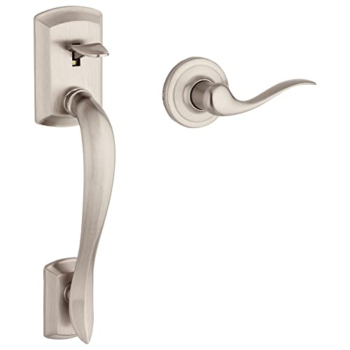 Kwikset 98150-002 Avalon Exterior Handle Only with Tustin Right Left-Handed Levers in, Satin Nickel