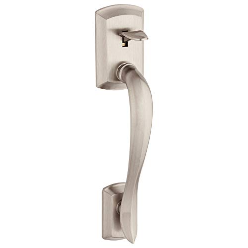 Kwikset 98150-002 Avalon Exterior Handle Only with Tustin Right Left-Handed Levers in, Satin Nickel