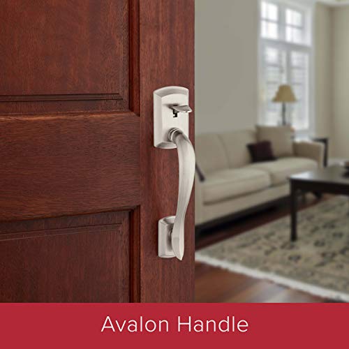 Kwikset 98150-002 Avalon Exterior Handle Only with Tustin Right Left-Handed Levers in, Satin Nickel