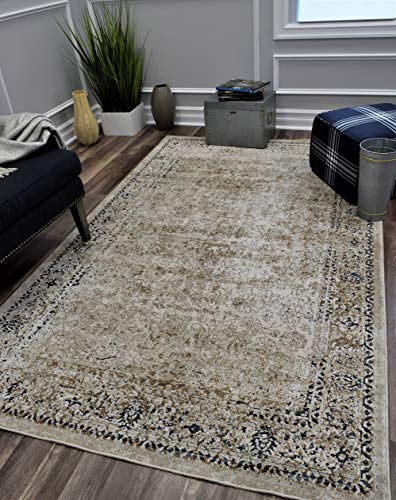 Rugs America Cambridge Collection CB200A Cream Area Rug 2'3" x 8'