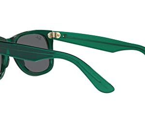 Ray-Ban RB2140 Original Wayfarer ColoRBlock Square Sunglasses, Transparent Green/Dark Grey, 50 mm