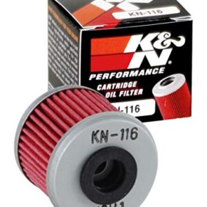 K&N Motorcycle Oil Filter: High Performance, Premium, Designed to be used with Synthetic or Conventional Oils: Fits Select Honda Vehicles, KN-116