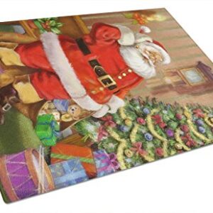 Caroline's Treasures APH4691LCB Christmas Santa by the Tree Glass Cutting Board Large, 12H x 16W, multicolor