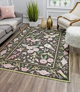 rugs america onyx & pink gardenias transitional rug gardenia pink onyx va30a 2’0″x4’0″ area rug