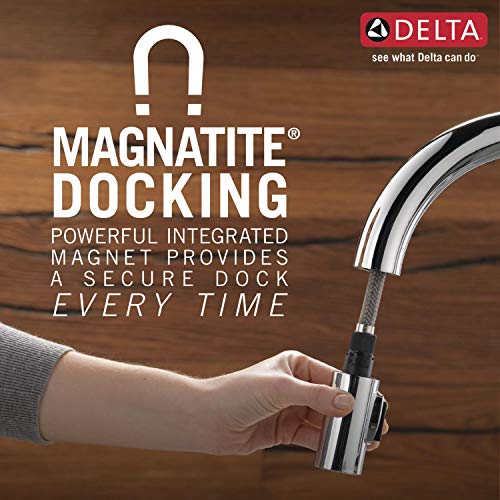 Delta Faucet Essa Matte Black Bar Faucet with Pull Down Sprayer, Black Bar Sink Faucet Single Hole, Wet Bar Faucets Single Hole, Prep Sink Faucet, Black Kitchen Faucet, Matte Black 9913-BL-DST