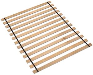 signature design by ashley wooden mattress support bunkie board roll slat with nylon cord, full, beige