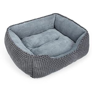 mixjoy dog bed for large medium small dogs, rectangle washable sleeping puppy bed, orthopedic pet sofa bed, soft calming cat beds for indoor cats, anti-slip bottom with multiple size (25”, grey)