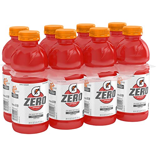 (8 Count) Gatorade G Zero Thirst Quencher, Fruit Punch, 20 fl oz