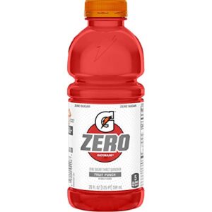 (8 Count) Gatorade G Zero Thirst Quencher, Fruit Punch, 20 fl oz