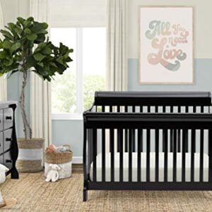 Delta Children Canton 4 in 1 Convertible Crib, Black + Serta Perfect Slumber Dual Sided Recycled Fiber Core Crib and Toddler Mattress (Bundle)