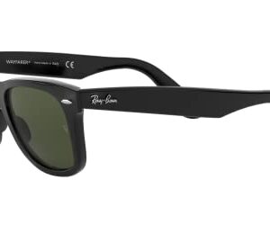 Ray-Ban RB2140 Original Wayfarer Square Sunglasses, Black/G-15 Green, 54 mm