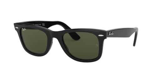 Ray-Ban RB2140 Original Wayfarer Square Sunglasses, Black/G-15 Green, 54 mm