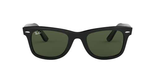 Ray-Ban RB2140 Original Wayfarer Square Sunglasses, Black/G-15 Green, 54 mm