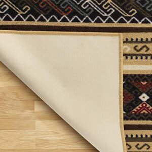 Antep Rugs Alfombras Non-Skid (Non-Slip) 8x10 Rubber Backing Moroccan Geometric Low Profile Pile Indoor Area Rugs (Beige, 8' x 10'3")