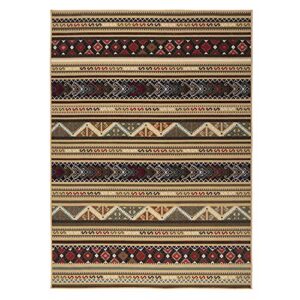 Antep Rugs Alfombras Non-Skid (Non-Slip) 8x10 Rubber Backing Moroccan Geometric Low Profile Pile Indoor Area Rugs (Beige, 8' x 10'3")