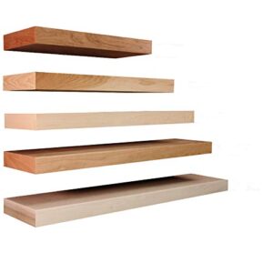 tfkitchen floating shelves solid wood and veneer construction, alder shelf unfinished, 36 x 10 inches