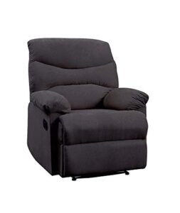 acme furniture arcadia recliner, black woven fabric