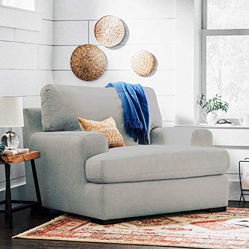 Amazon Brand – Stone & Beam Lauren Down-Filled Oversized Living Room Accent Armchair, 46"W, Pearl (White)