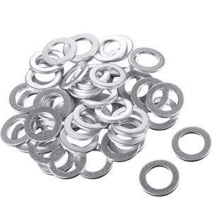mudder 50 pieces aluminum engine oil drain plug washer gaskets compatible with honda part 94109-14000