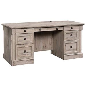 sauder palladia executive desk, l: 65.12″ x w: 29.53″ x h: 29.61″, split oak finish