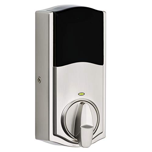 Kwikset 914 Traditional Keypad SmartCode Electronic Deadbolt Smart Lock featuring SmartKey Security and ZigBee 3.0 Technology in Satin Nickel