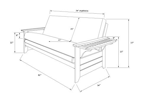 Kodiak Furniture Phoenix Futon Set, Full, Barbados