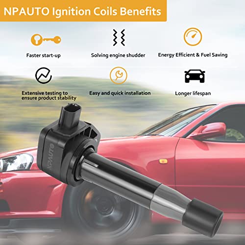 NPAUTO Ignition Coil Pack compatible with V6 3.7 3.5 Acura RL TL TSX Honda Accord Odyssey EX-L Pilot Ridgeline 2009 2010 2011 2012 2013 3.7L 3.5L, Set of 6
