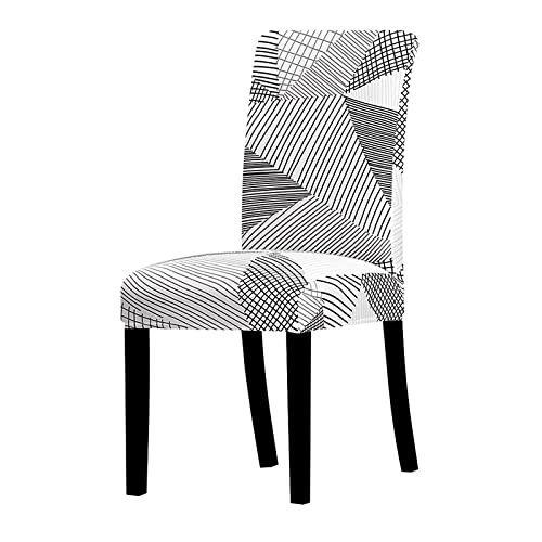 Modern Geometric Chair Cover Elastic Spandex Universal Printing Chair Cover Home Decoration Dining Chair Cover A2 6pcs