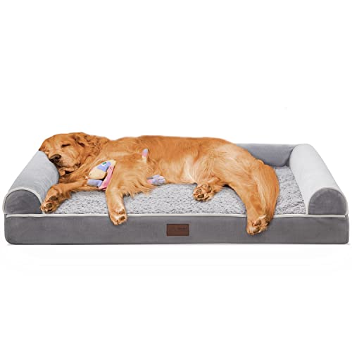 Figopage Orthopedic Dog Bed - Large/Extra Large Dogs Beds - Eggs Crate Foam Pet Dog Bed Mat Sofa with Waterproof Washable Cover, Couch Dog Beds for Medium, Large, Extra Large Pets