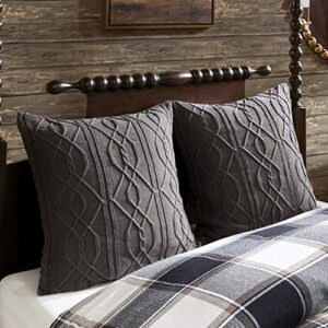 MADISON PARK SIGNATURE Cozy Comforter Set - All Season Bedding Combo Filled Insert and Removable Duvet Cover, Shams, Decorative Pillows, Plaid Brown/Black King (110 in x 96 in) 10 Piece