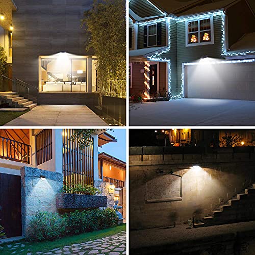 Aootek New Solar Lights 120 LEDs with Lights Reflector,270° Wide Angle, IP65 Waterproof, Easy-to-Install Security Lights for Front Door, Yard, Garage, Deck (4 Pack)