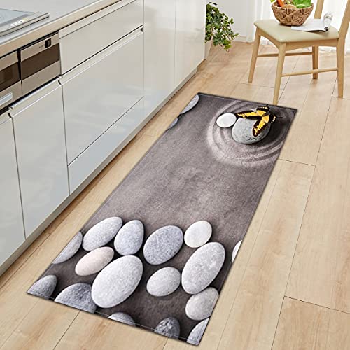 OPLJ Long Kitchen Mat Cobblestone Grain Bath Carpet Floor Mat Home Entrance Doormat Modern Rug Bedroom Living Room Floor Mats A8 60x180cm