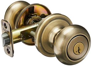 kwikset 97402-735 juno entry knob, antique brass