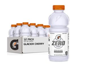 gatorade zero sugar thirst quencher, glacier cherry, 20 fl oz (pack of 12)