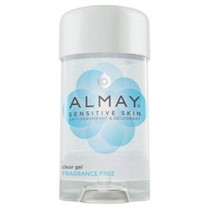 deodorant for women by almay, gel antiperspirant, hypoallergenic, dermatologist tested for sensitive skin, fragrance free, 2.25 oz