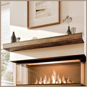 avana floating fireplace mantle – mantles for over fireplace – wall mount fireplace mantel shelves – handcrafted natural wood fireplace mantels – fireplace mantel 72 inches x 8 x 3 – rustic brown