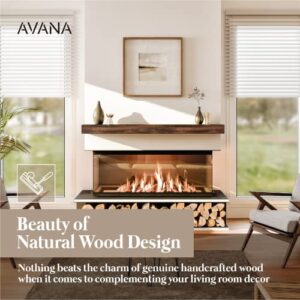 Avana Floating Fireplace Mantle - Mantles for Over Fireplace - Wall Mount Fireplace Mantel Shelves - Handcrafted Natural Wood Fireplace Mantels - Fireplace Mantel 72 Inches x 8 x 3 - Rustic Brown