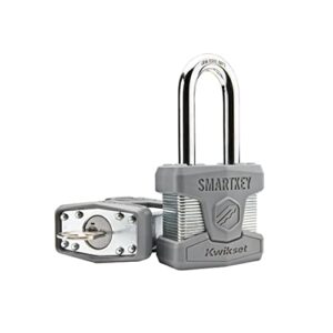 Kwikset 026SMTSTD SHKL PDL Stanley SmartKey Padlock Standard Shackle, 50mm, Satin Chrome